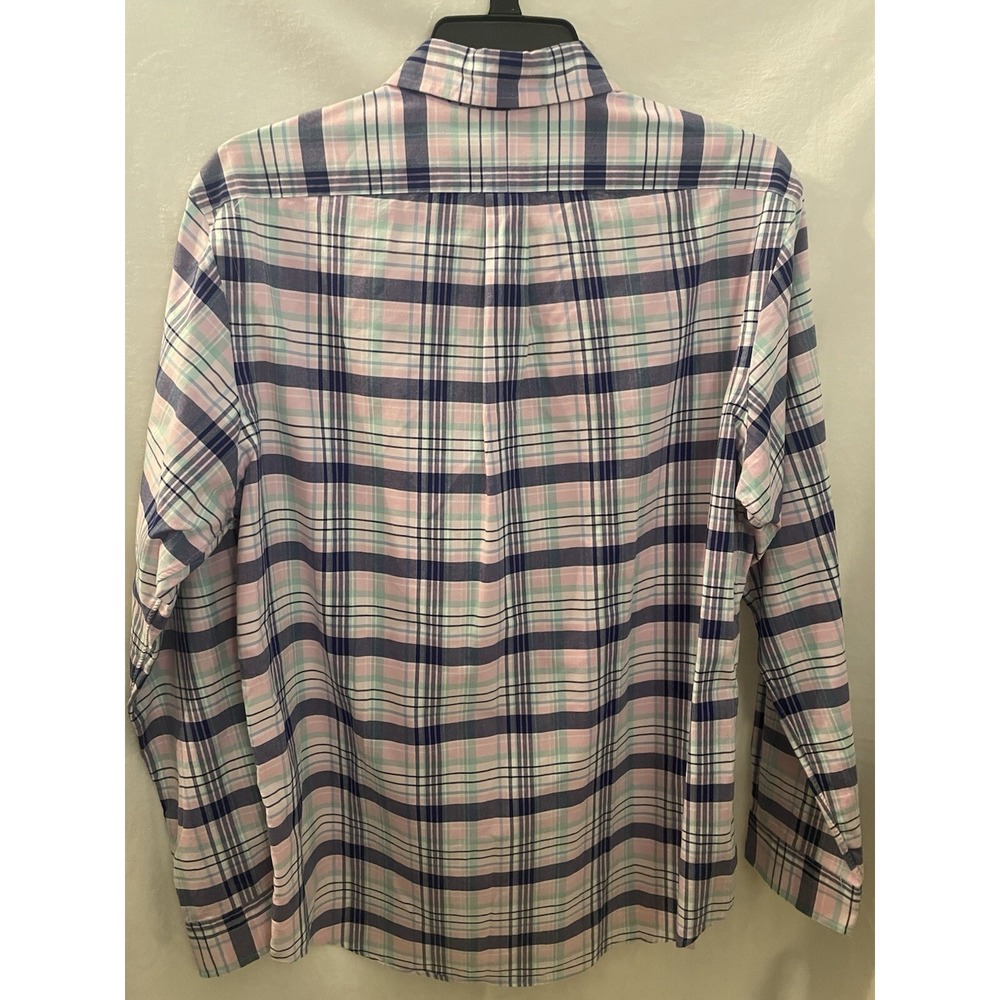 Ralph‎ Lauren Shirt Men's XL Pink And Blue Plaid Classic Fit Flesh Pony Preppy - Picture 4 of 4